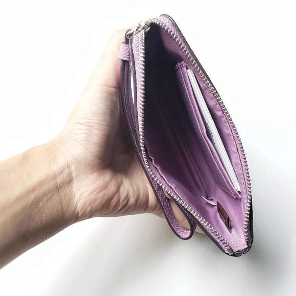 Purple/Blue Plaid Coach Wristlet - Picture 3 of 3